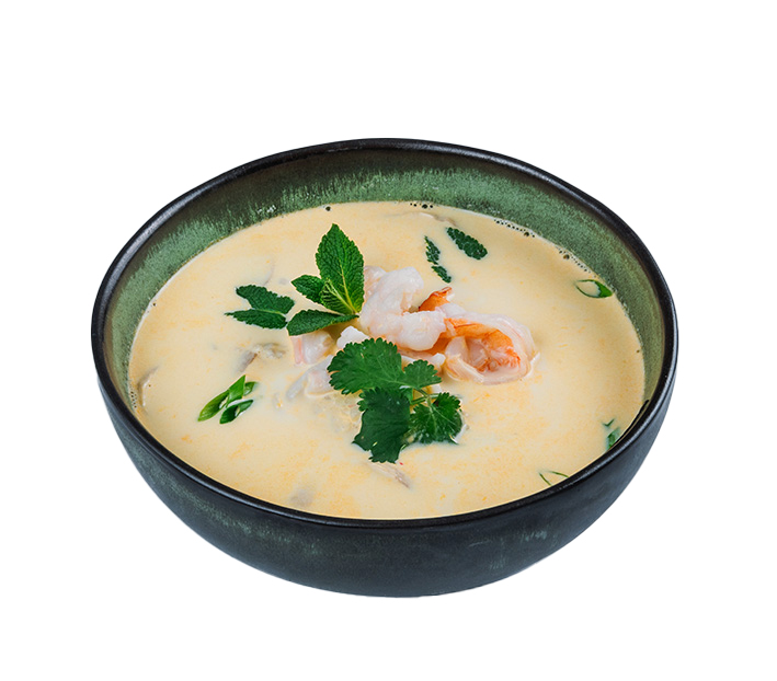 Тайский сырный суп с морепродуктами